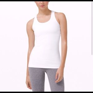 Light grey/ white lululemon racer back tank